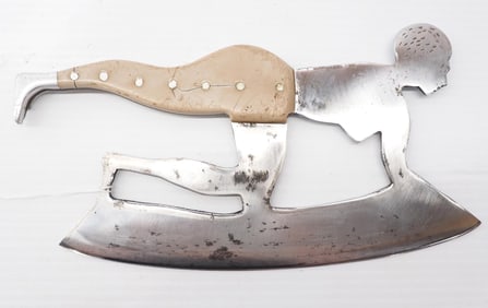 Figural meat cleaver with leg as handle