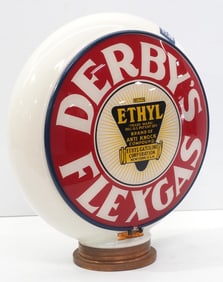 (2) Derby's Flex Gas gas pump globe plates