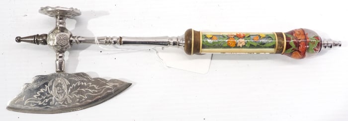 Meat cleaver with blade engraved