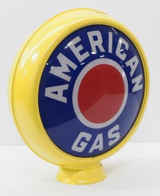 (2) American Gas gas pump globe plates