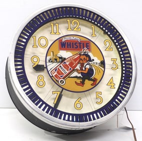 Whistle neon spinner clock