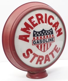 (2) American Strate Gasoline pump globe plates