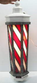 Porcelain & leaded glass, lighted barber pole