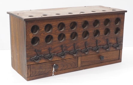 Country store wooden shotgun shot dispenser