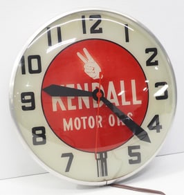 Kendall Motor Oils lighted clock