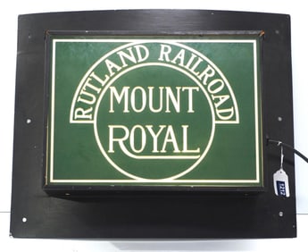 Mount Royal railroad lighted sign