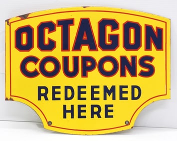 Octagon Coupons Redeemed Here sign