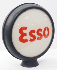 (2) Esso gas pump globe plates