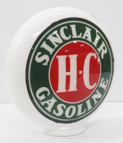 (2) Sinclair H-C Gasoline gas pump globe plates