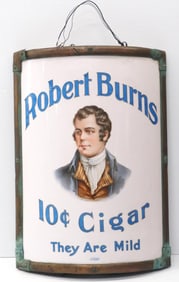 Robert Burns 10-cent Cigar hanging sign