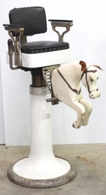Child's wooden horse barber chair