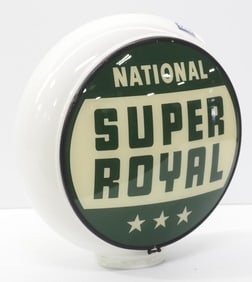 (2) National Super Royal gas pump globe plates