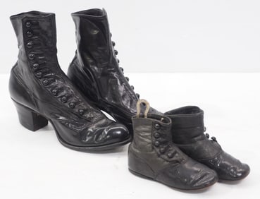 (2) Pairs of Victorian-style button-up shoes