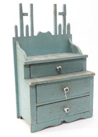 Early wooden jewelry chest