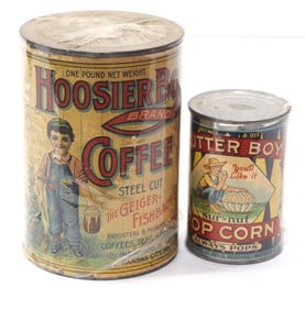 (2) Country store product tins