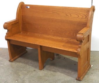Oak church bench