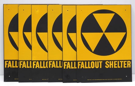 NOS (6) Fallout Shelter signs
