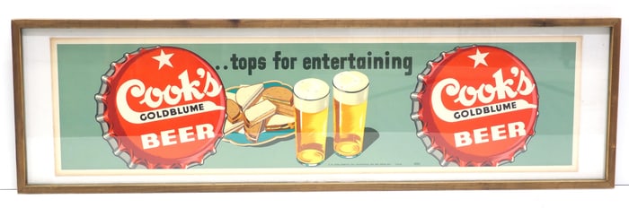 Cook's Goldblume Beer, Tops for Entertaining sign