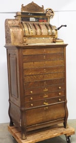 National brass cash register Model 592-6F