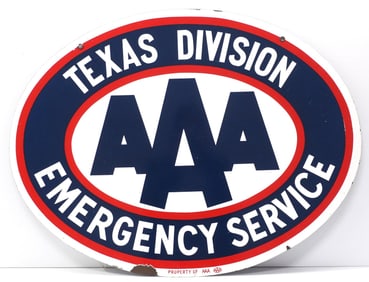 AAA Texas Division Emergency Service sign