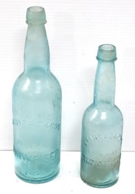 (2) Early Budweiser glass bottles