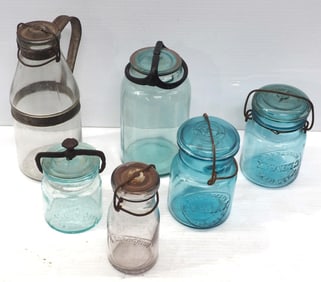 (6) Glass jars