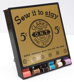 Clark's O.N.T. 5-cent Sew it to Stay spool display