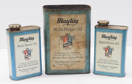 (3) Maytag oil cans