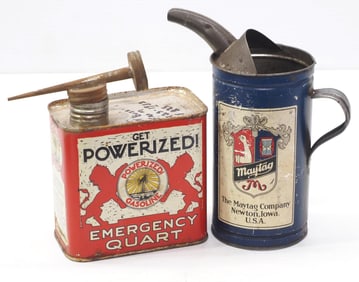 Maytag fuel mixing can / Powerized Gasoline tin