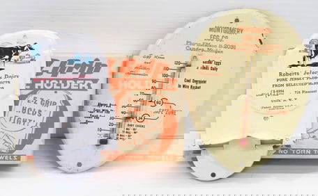 Egg Co. thermometer / Jersey Dairy towel holder