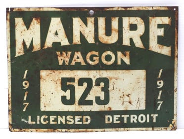 Manure Wagon #523 sign