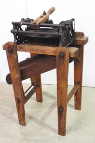 Early cast iron seed potato cutter