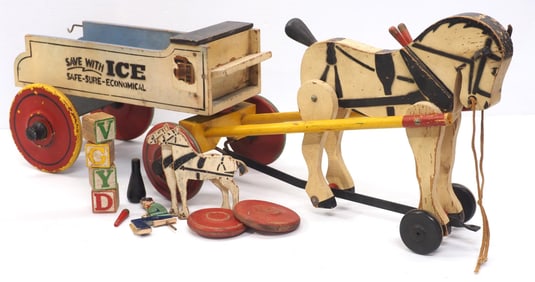 City Ice Delivery Co. delivery wagon pull toy