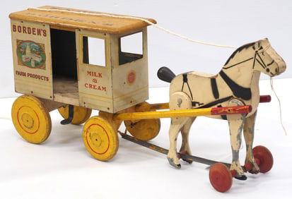 Borden's Farm Products delivery wagon pull toy