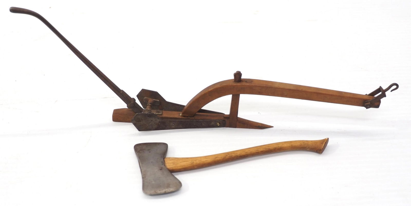 Salesman sample double bit axe & 1-bottom plow (1 of 3)