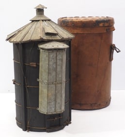 Salesman sample wood & metal silo