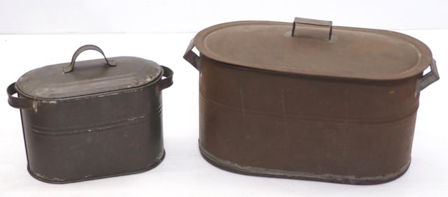 (2) Miniature tin canners/boilers