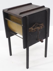 Salesman sample wood & tin butter churn