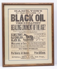 Hamilton's Old English Black Oil advertisement