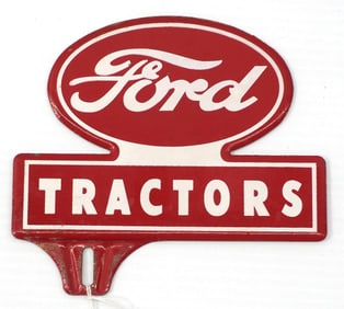 Ford Tractors tin license plate topper