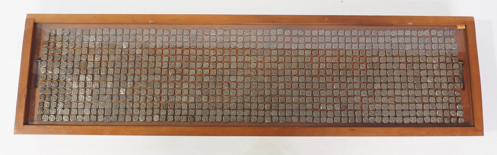 1906-1931 dated railroad nails in case (1 of 4)