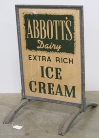 Abbott's Dairy Ice Cream sidewalk sign