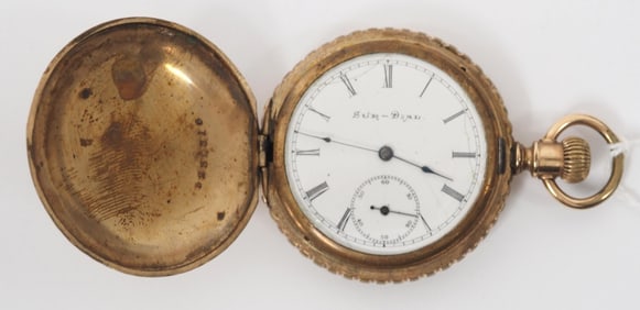Sun-Dial 14k gold pocket watch