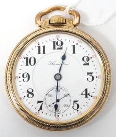 Hamilton 21J pocket watch with clear back