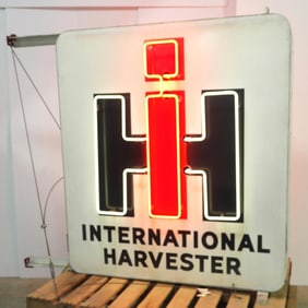 International Harvester 'IH' logo neon sign