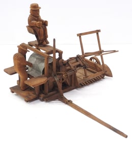 1920's wooden folk art grain binder