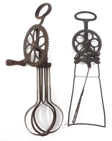 (2) Early kitchen egg beaters