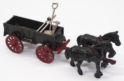 Arcade horse drawn McCormick Deering box wagon