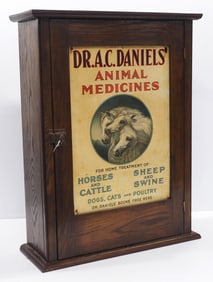 Country store wooden veterinarian cabinet