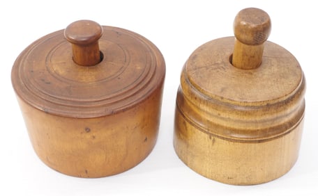 (2) Wooden butter molds